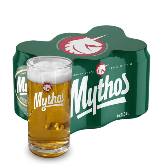 LIMITED EDITION - Greek Mythos beer 12x330ml with an Official glass