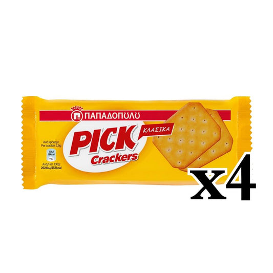 Pick Crackers κλασικά Παπαδοπούλου - 4 συσκευασίες x 100g