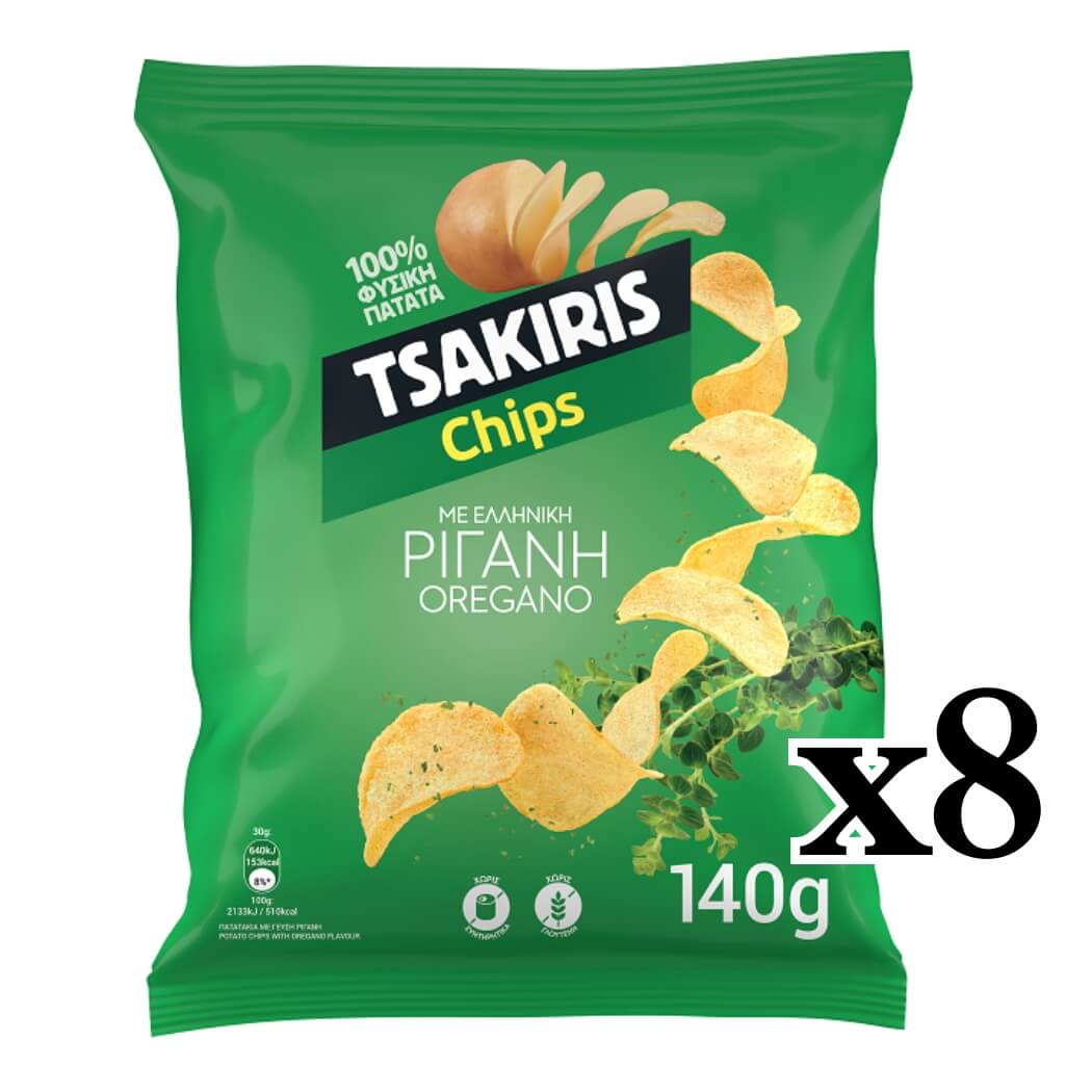 Patatine Tsakiris con origano - 8x140g