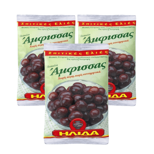 Μαύρες ελιές Άμφισσας - 3x250g