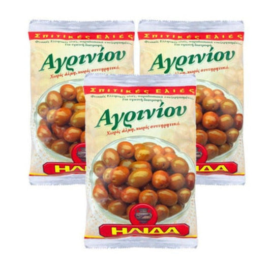 Agrinio green Olives - 3x250g - Greek Flavours