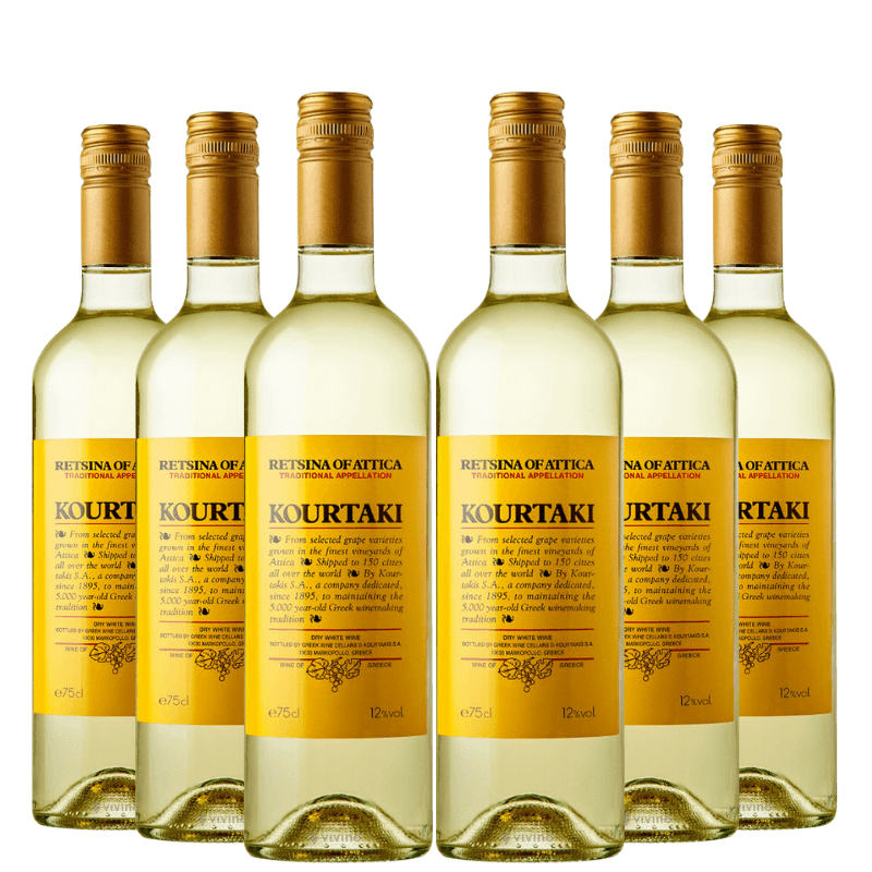 Retsina Wine Kourtaki - 6x750ml - Greek Flavours