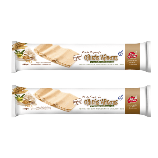 Whole Wheat Country - Style Filo Pastry for pies - 2x650g - Greek Flavours